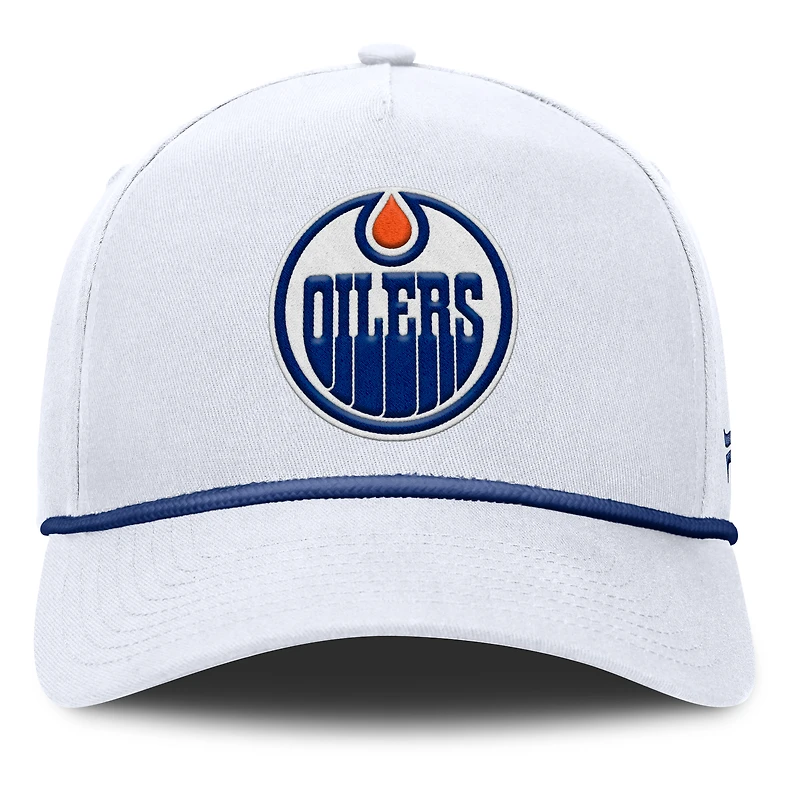 Casquette ajustable en forme de A Fanatics blanche des Oilers d'Edmonton pour hommes