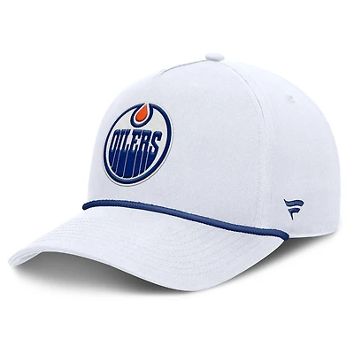 Men's Fanatics White Edmonton Oilers Rope A-Frame Adjustable Hat