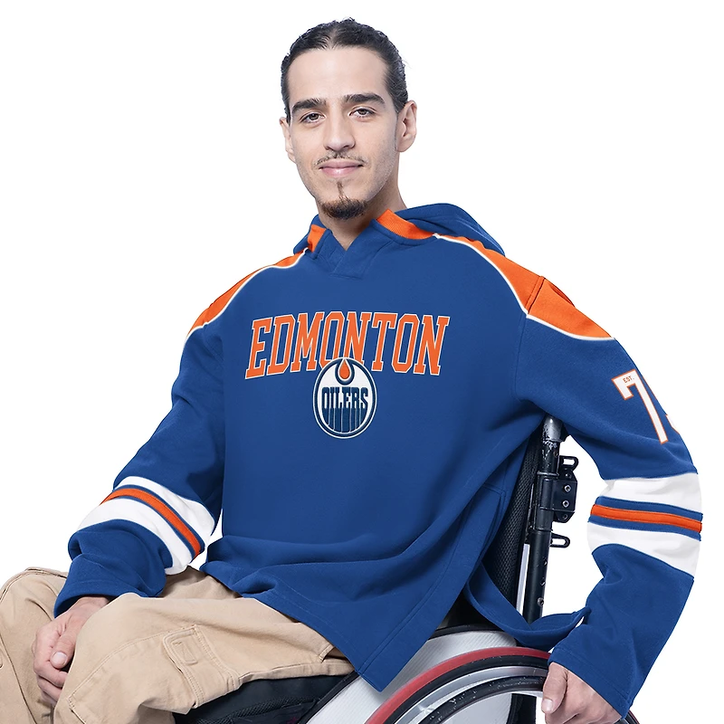 Men's G-III Sports by Carl Banks Royal Edmonton Oilers Adaptive Wear Lord Stanley Hooded Long Sleeve Sweatshirt