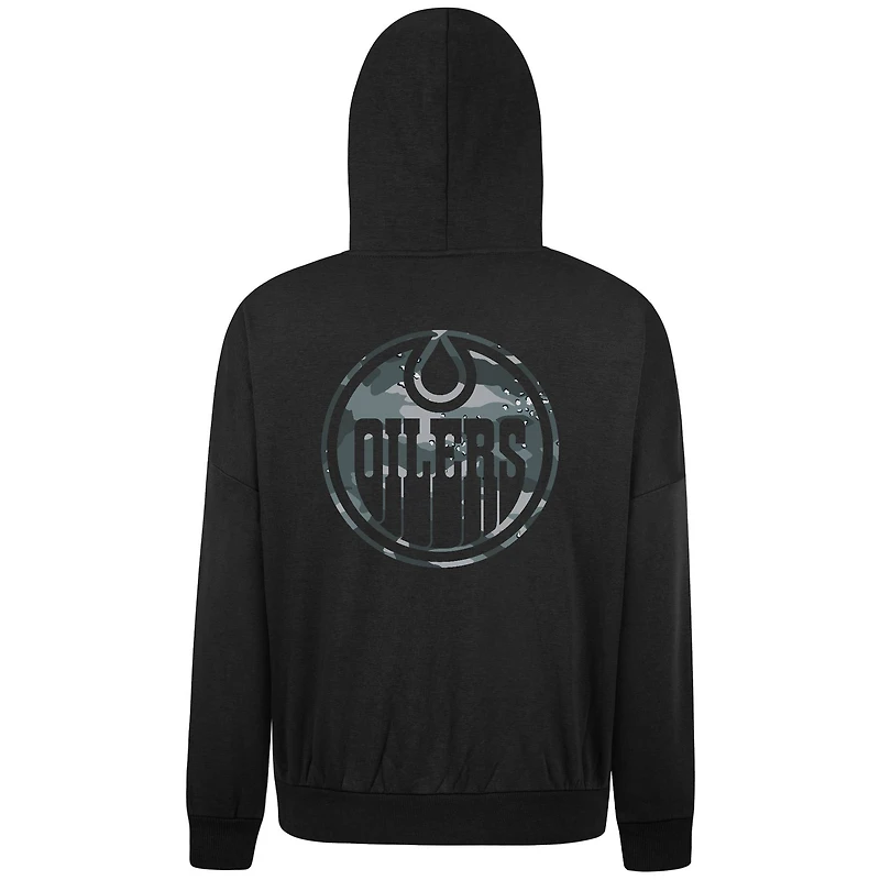 Men's Levelwear Black Edmonton Oilers Contact Oversized Hoodie