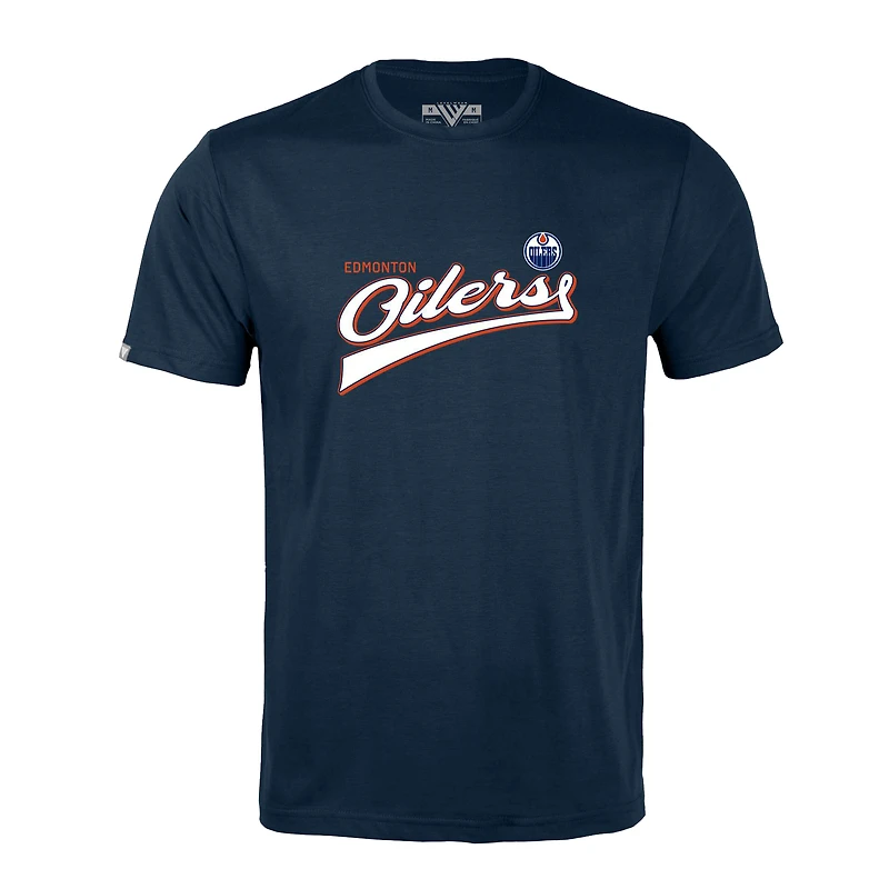 T-shirt rétro Richmond Team 2.0 bleu marine pour homme Levelwear des Oilers d'Edmonton