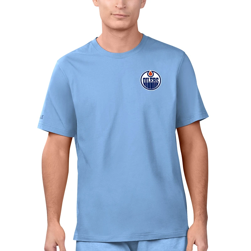 T-shirt de touché des Oilers d'Edmonton bleu Margaritaville pour hommes