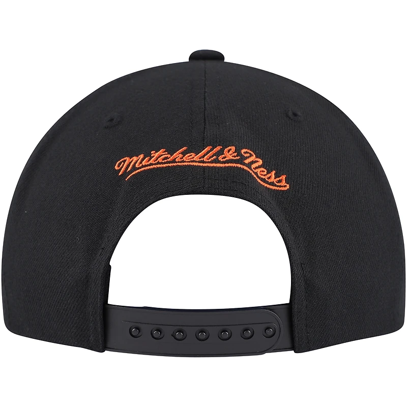 Casquette Snapback noire Mitchell & Ness des Oilers d'Edmonton Core Team Script 2.0 pour hommes