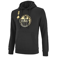 Men's Mitchell & Ness Black Edmonton Oilers Full Deck Pullover Hoodie