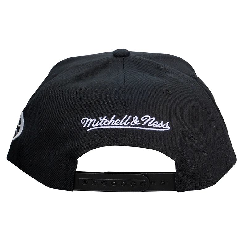 Casquette snapback noire Hello Darkness des Oilers d'Edmonton de Mitchell & Ness pour homme