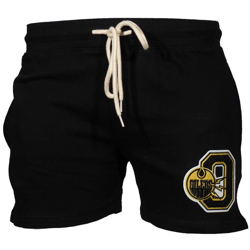 Short Mitchell & Ness Stallion noir pour homme, modèle Edmonton Oilers.