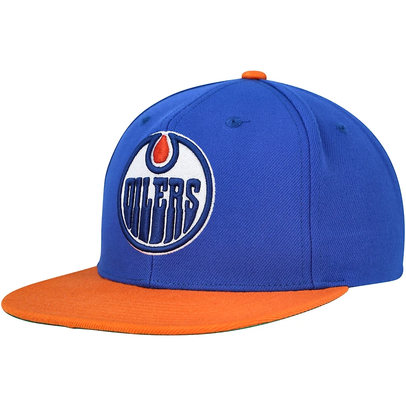 Casquette Snapback Edmonton Oilers Core Team Ground 2.0 bleue pour homme Mitchell & Ness