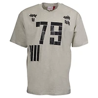 Men's Mitchell & Ness Cream Edmonton Oilers Black Tape T-Shirt