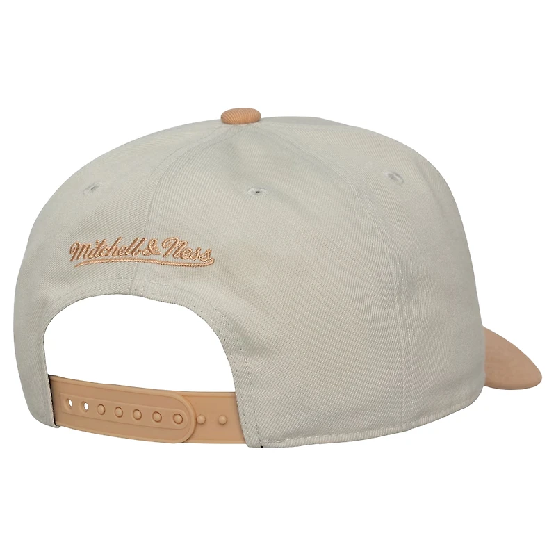 Casquette snapback Mitchell & Ness orange Edmonton Oilers Chalk Dust pour homme