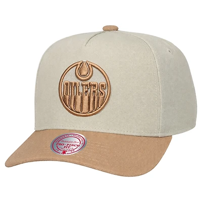 Casquette snapback Mitchell & Ness orange Edmonton Oilers Chalk Dust pour homme