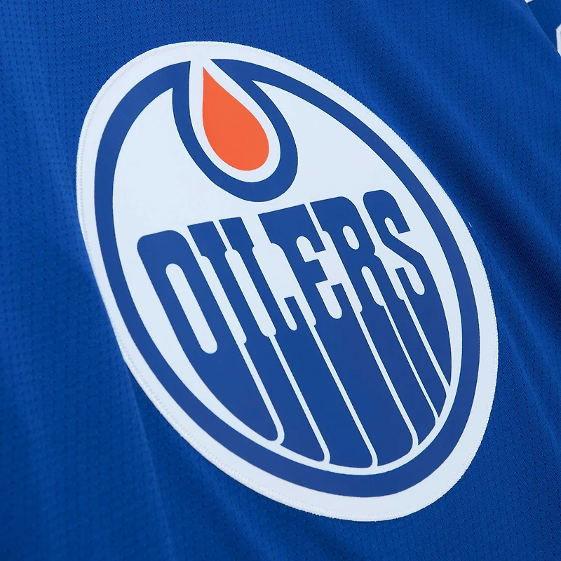 Maillot pour homme Mitchell & Ness Grant Fuhr Royal Edmonton Oilers 1986 Blue Line Player