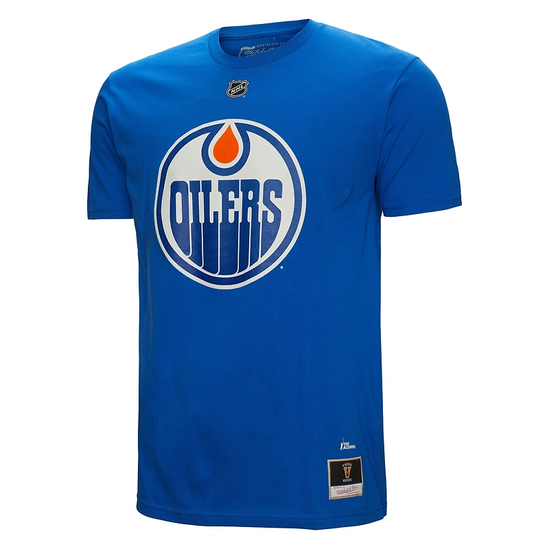 T-shirt avec nom et numéro Mitchell & Ness Grant Fuhr Royal Edmonton Oilers pour hommes