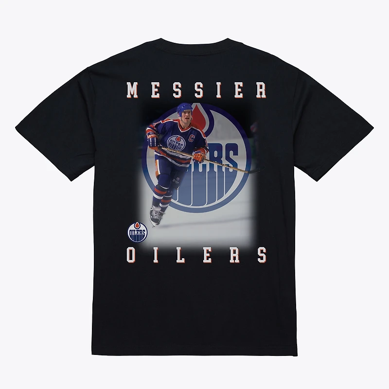 Men's Mitchell & Ness Mark Messier Black Edmonton Oilers Photo T-Shirt