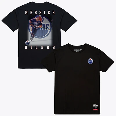 T-shirt photo noir Mitchell & Ness Mark Messier des Oilers d'Edmonton pour homme