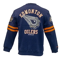Sweat-shirt bleu marine Mitchell & Ness pour homme, motif Edmonton Oilers