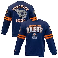 Sweat-shirt bleu marine Mitchell & Ness pour homme, motif Edmonton Oilers