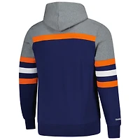 Sweat à capuche bleu marine Mitchell & Ness pour homme, entraîneur des Oilers d'Edmonton
