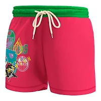 Men's Mitchell & Ness Pink Edmonton Oilers  Party Mix Shorts