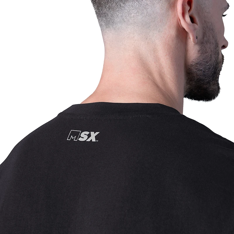 T-shirt noir MSX par Michael Strahan pour homme, motif victoire des Oilers d'Edmonton