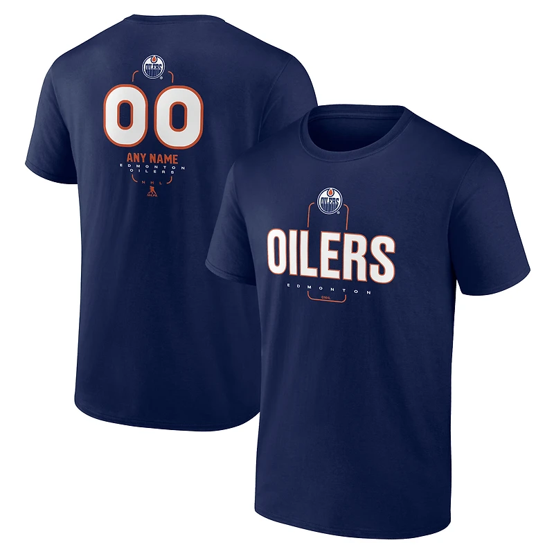 T-shirt bleu marine personnalisé pour homme, milieu de terrain des Oilers d'Edmonton