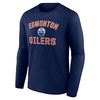 Men's  Navy Edmonton Oilers Victory Arch Long Sleeve T-Shirt