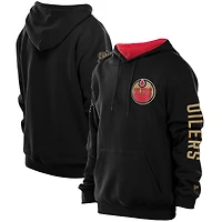 Sweat à capuche noir New Era pour homme, motif Canada Day, Edmonton Oilers