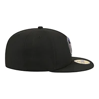 Men's New Era Black Edmonton Oilers Color Pop 59FIFTY Fitted Hat