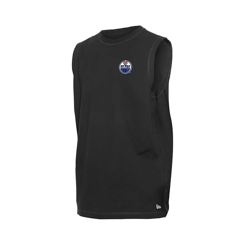 Débardeur noir New Era pour homme, des Oilers d'Edmonton