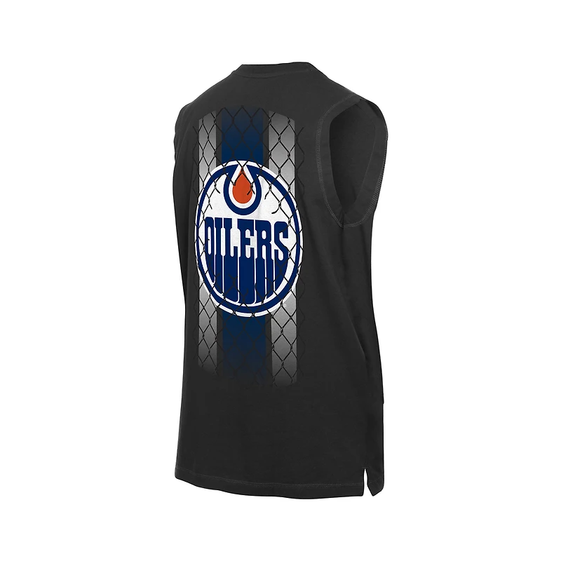 Men's New Era Black Edmonton Oilers Tank Top