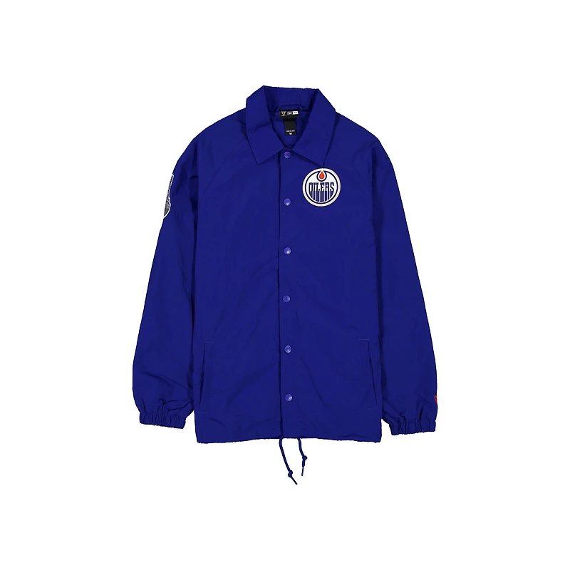 Men's New Era Blue Edmonton Oilers Champs Full-Snap Jacket