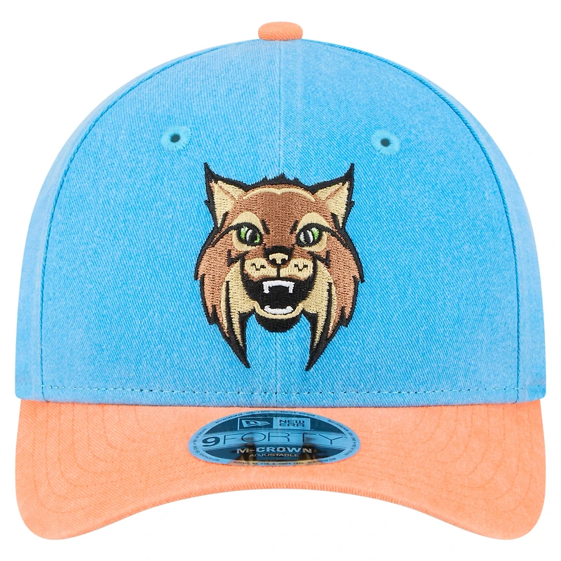 Casquette ajustable New Era bleue Edmonton Oilers Jr. Mascotte 9FORTY M-Crown pour homme