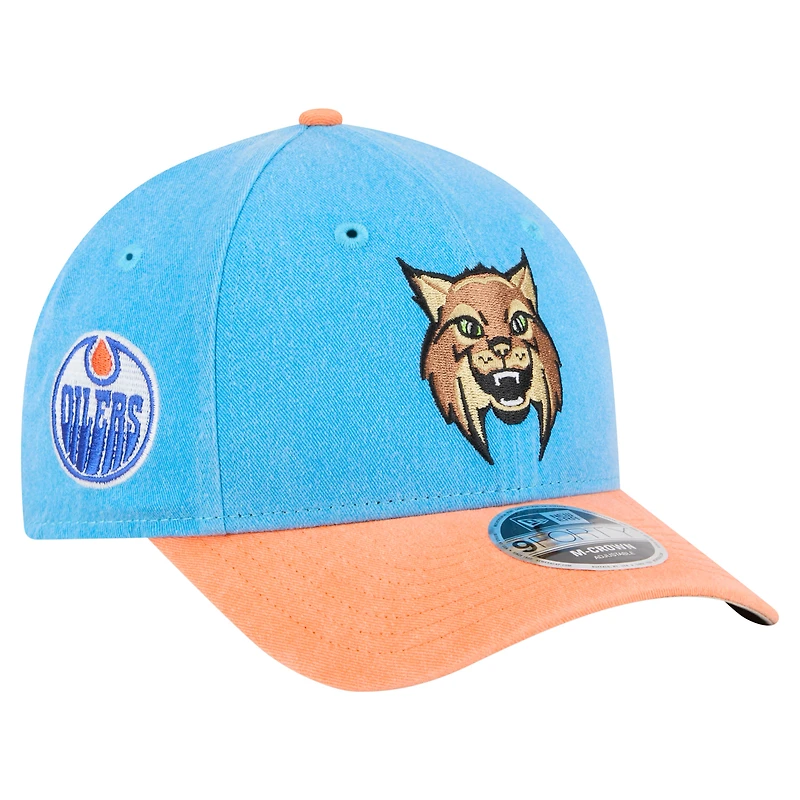 Men's New Era Blue Edmonton Oilers Jr. Mascot 9FORTY M-Crown Adjustable Hat