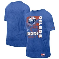 T-shirt bleu délavé minéral des Oilers d'Edmonton New Era pour homme