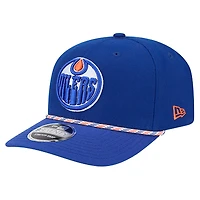 Casquette ajustable multi-cordes 9SEVENTY bleue des Oilers d'Edmonton de New Era pour homme