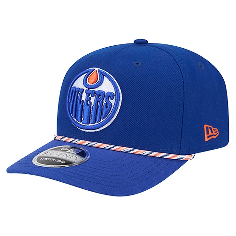 Casquette ajustable multi-cordes 9SEVENTY bleue des Oilers d'Edmonton de New Era pour homme