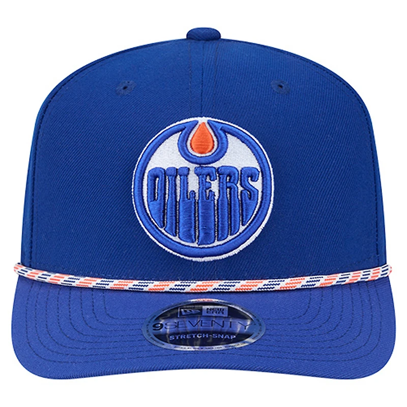 Casquette ajustable multi-cordes 9SEVENTY bleue des Oilers d'Edmonton de New Era pour homme