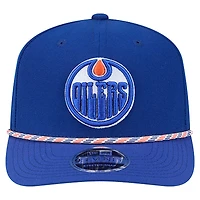 Casquette ajustable multi-cordes 9SEVENTY bleue des Oilers d'Edmonton de New Era pour homme