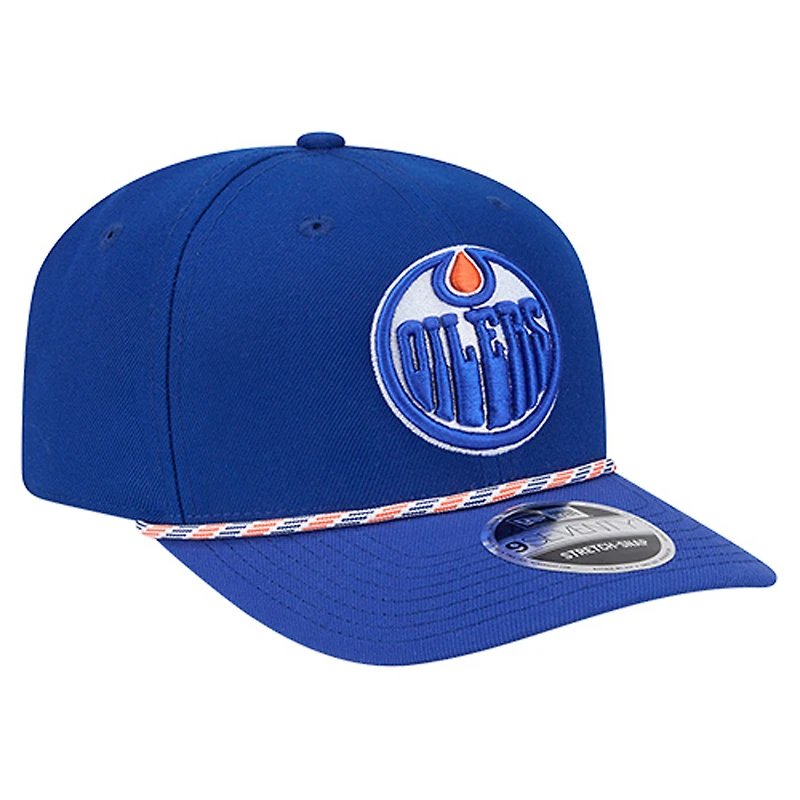 Casquette ajustable multi-cordes 9SEVENTY bleue des Oilers d'Edmonton de New Era pour homme
