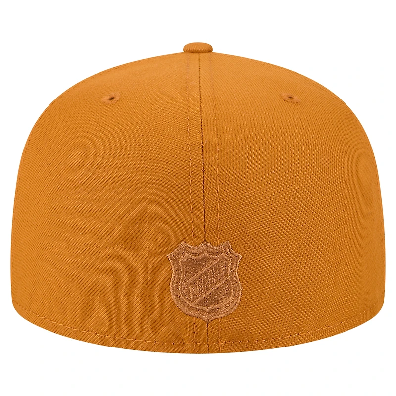Men's New Era Brown Edmonton Oilers Color Pack 59FIFTY A-Frame Fitted Hat