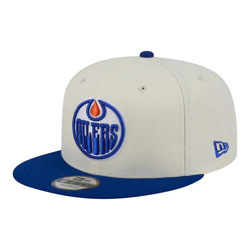 Men's New Era Cream Edmonton Oilers Localized 9FIFTY Snapback Hat