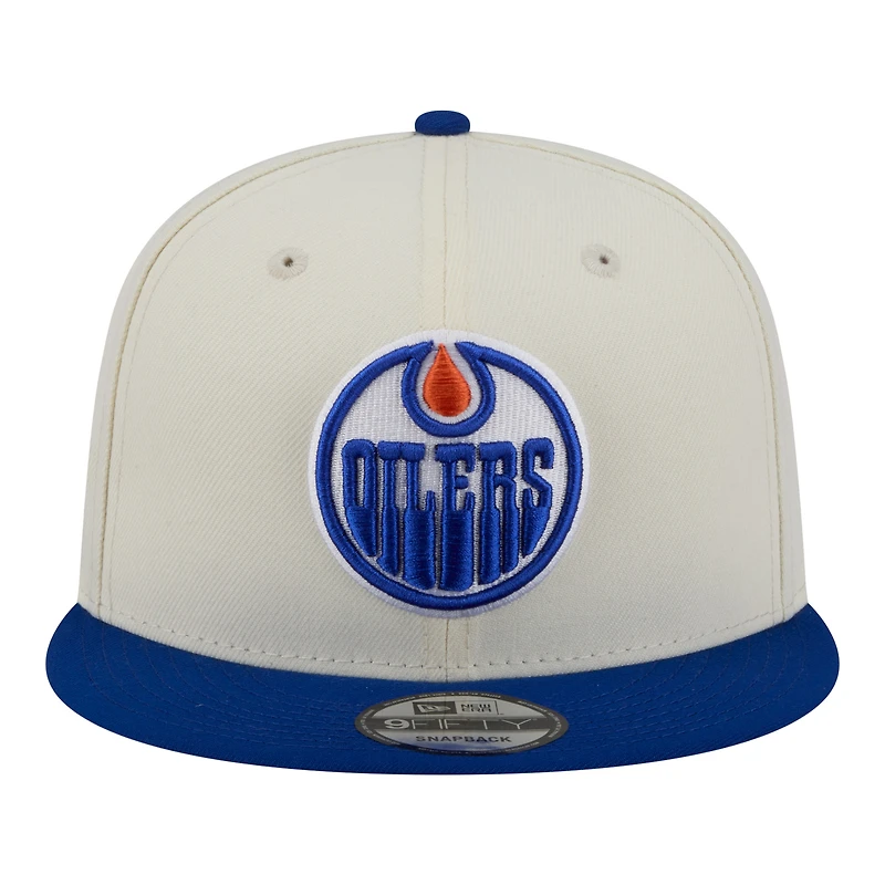 Men's New Era Cream Edmonton Oilers Localized 9FIFTY Snapback Hat