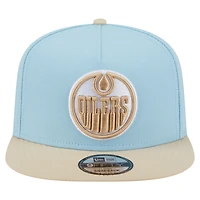 Men's New Era  Light Blue Edmonton Oilers Color Pack Two-Tone 9FIFTY A-Frame Snapback Hat