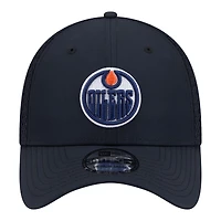 Casquette New Era Flex 39THIRTY bleu marine avec logo des Oilers d'Edmonton pour homme