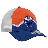 Casquette ajustable New Era orange/bleu royal Edmonton Oilers Sock 9FORTY M-Crown A-Frame pour homme