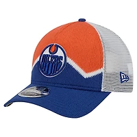 Casquette ajustable New Era orange/bleu royal Edmonton Oilers Sock 9FORTY M-Crown A-Frame pour homme