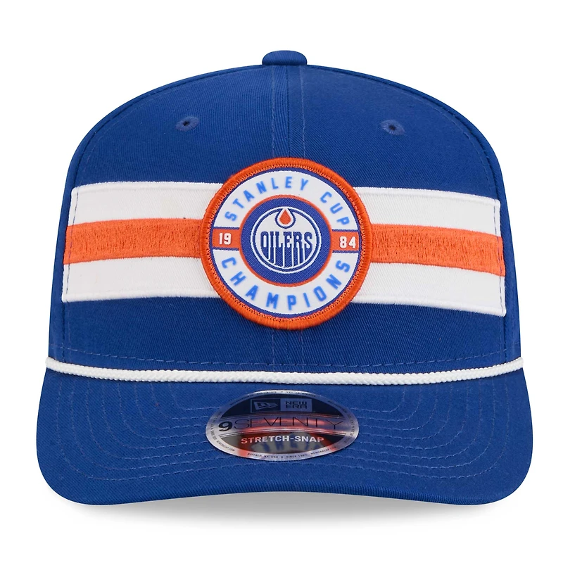 Men's New Era Royal Edmonton Oilers 1984 Stanley Cup Champions 9SEVENTY Adjustable Hat