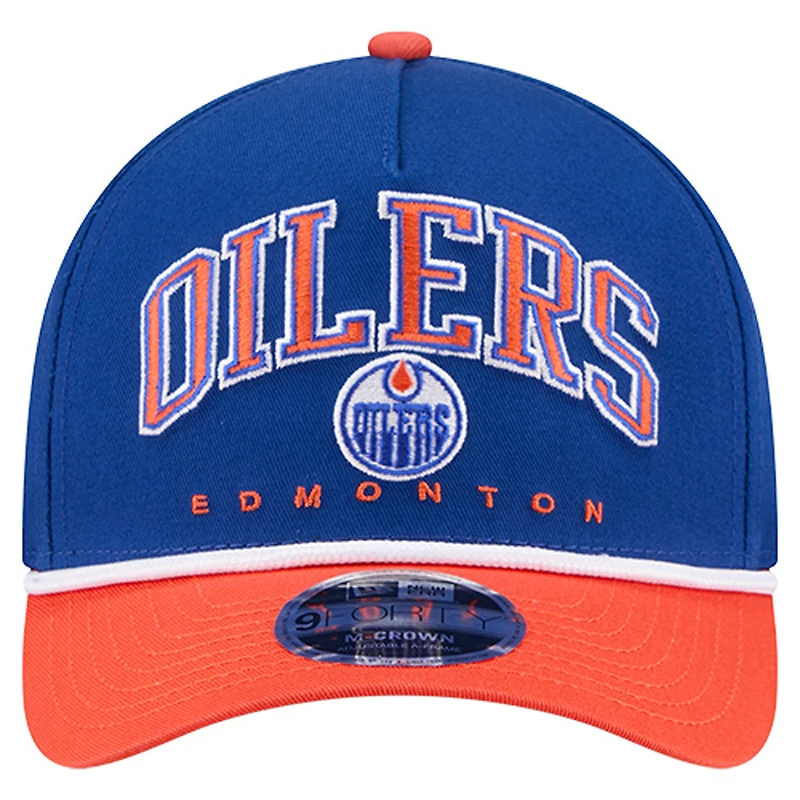 Men's New Era  Royal Edmonton Oilers 9FORTY M-Crown A-Frame Adjustable Hat
