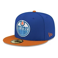 Men's New Era  Royal Edmonton Oilers Core Logo Two-Tone 59FIFTY Fitted Hat