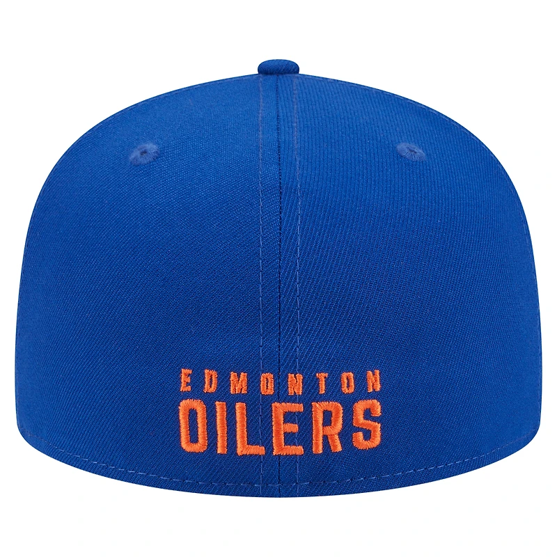Casquette ajustée New Era Royal Edmonton Oilers Deceptor 59FIFTY pour homme