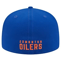 Casquette ajustée New Era Royal Edmonton Oilers Deceptor 59FIFTY pour homme